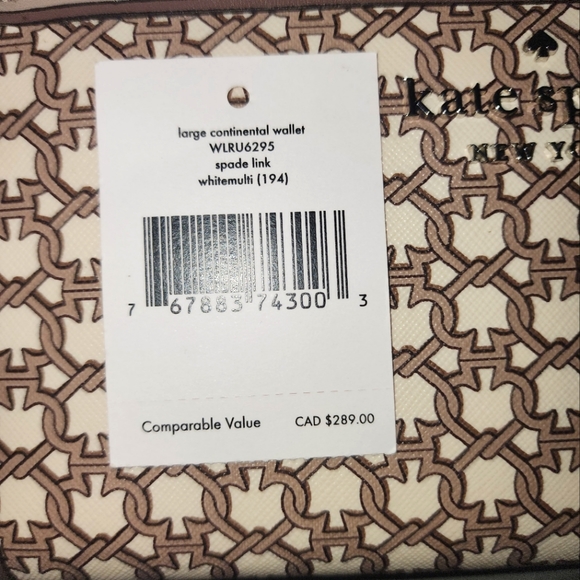 ☃️ NEW Kate Spade Wallet Spade Link Large Continental Zip Around Geo ☃️ - Picture 7 of 9